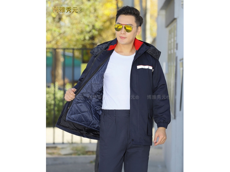 博雅秀元冬季工装棉服不可拆卸内胆定制工作服2803
